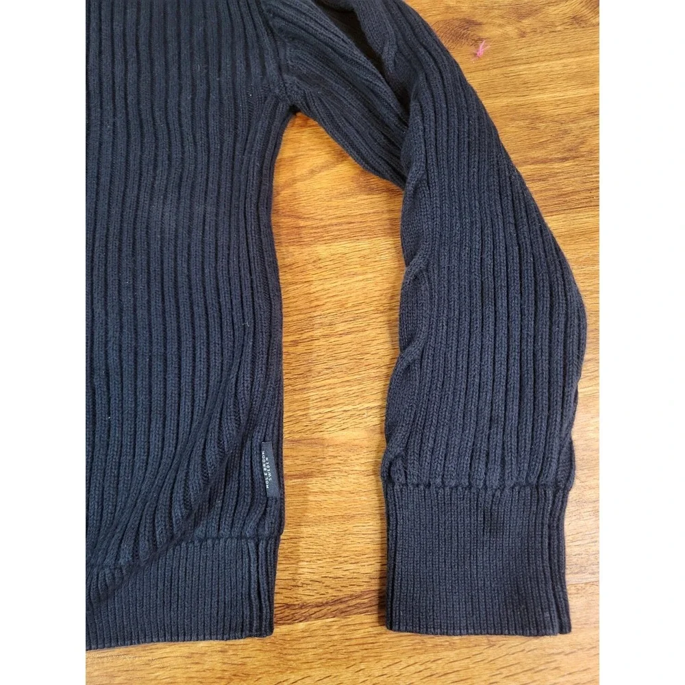 Holebrook Original Navy Blue 1/4 Zip Ribbed Mock Neck  Sweater XL Read Flaw - Picture 2 of 5